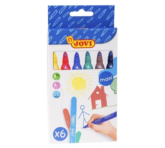 Изображение товара Смываемые утолщенные фломастеры JOVI 6 цветов, картон, 1706