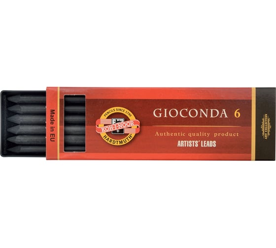 Изображение товара Грифели для цанговых карандашей Koh-I-Noor Gioconda HB, 5.6 мм, 6 шт, круглый, пластиковый короб 4345002004PK