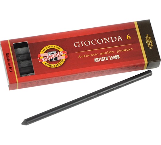 Изображение товара Грифели для цанговых карандашей Koh-I-Noor Gioconda 2B, 5.6 мм, 6 шт, круглый, пластиковый короб 486502B009PK