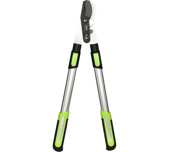 Изображение товара Сучкорез садовый телескопический DELI 630-870 мм усиленный облегченный DL580423 максимальный диаметр резки 25 мм, сталь SK5, тефлоновое покрытие, прорезиненные рукоятки 183998