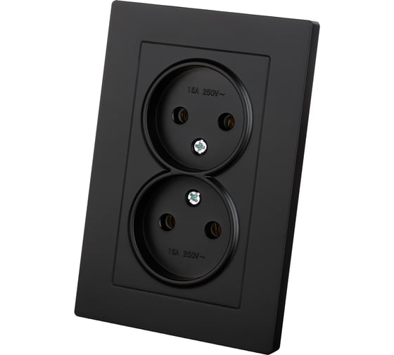 Изображение товара Розетка TDM ELECTRIC двойная 2П 10А 250В черная Сенеж TDM SQ1816-0274