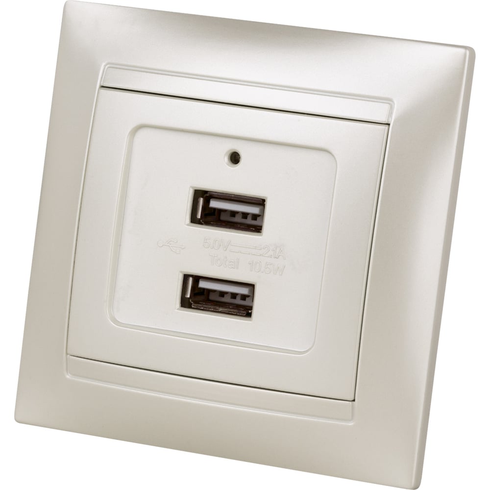 Изображение товара Розетка TDM ELECTRIC 2USB 2,1А 5В перламутр Лама SQ1815-0841