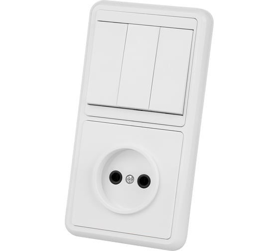 Изображение товара Блок комбинированный TDM ELECTRIC БКВР 3-х кл. выкл + розетка TDM SQ1813-0012