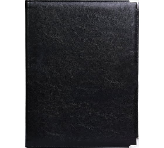 Изображение товара Адресная папка OfficeSpace А4, кожзам, металлические уголки, черный 284776