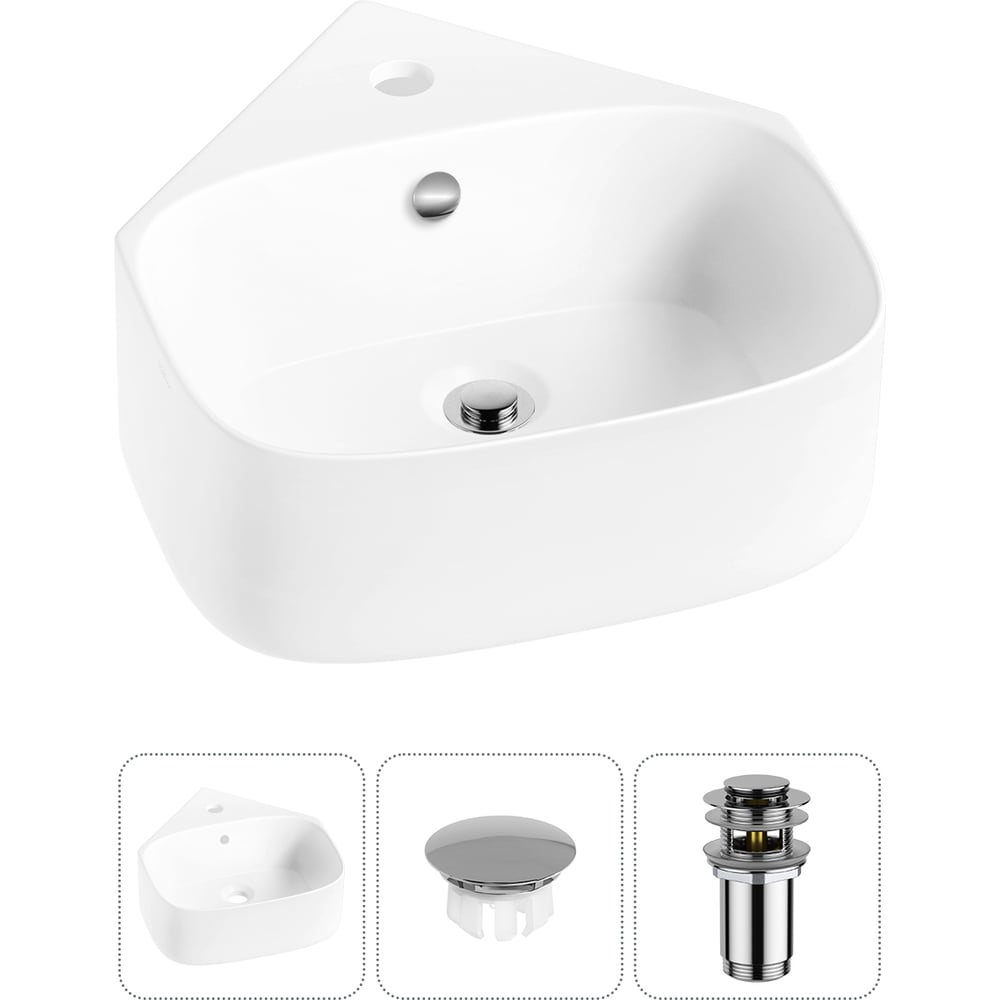 Изображение товара Мини-раковина для ванной комнаты или туалета WC Area 3в1 белый матовый фарфор