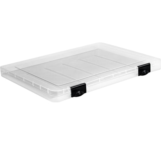 Изображение товара Пластиковая папка для документов Стамм А4 230х305х23 мм, прозрачная, черные защелки ПД10