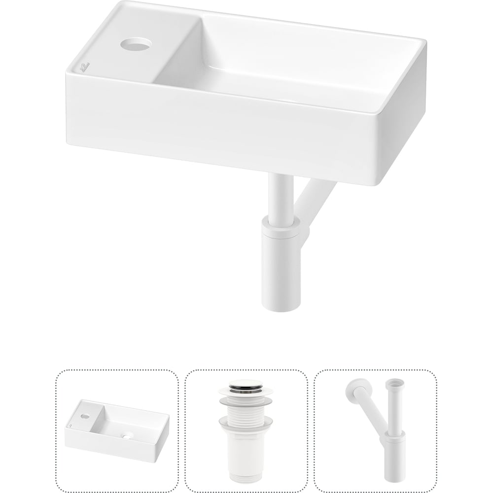 Изображение товара Мини-раковина для ванной комнаты и туалета Wellsee WC Area 3 в 1 глянцевая белая