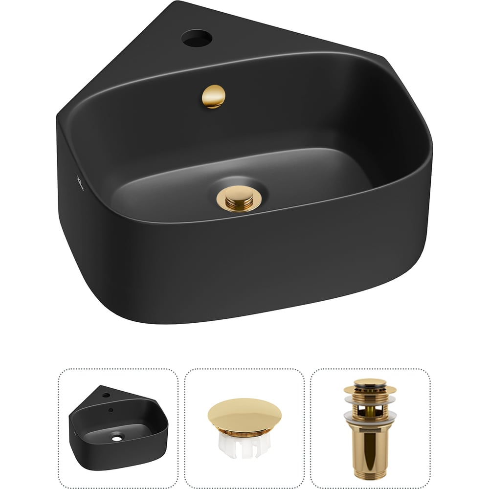 Изображение товара Мини-раковина для ванной комнаты или туалета Wellsee WC Area 3в1 черный матовый