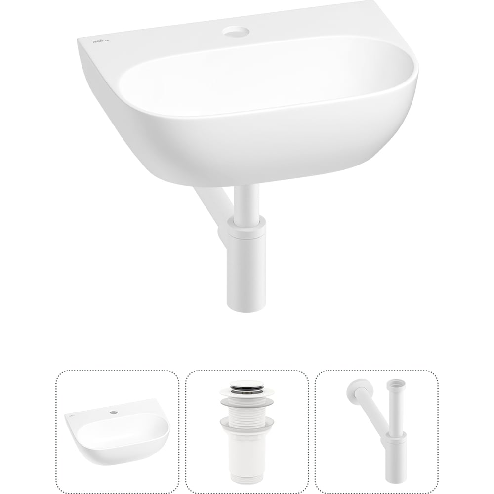 Изображение товара Мини-раковина для ванной комнаты Wellsee WC Area 3 в 1 белая фарфор компактная