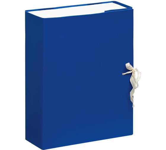 Изображение товара Архивный короб OfficeSpace с завязками разборный, бумвинил, 80 мм, синий, клапан МГК 284719