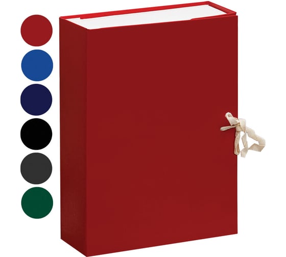 Изображение товара Архивный короб OfficeSpace с завязками разборный, бумвинил, 80 мм, ассорти, клапан картон, до 700 листов 239074