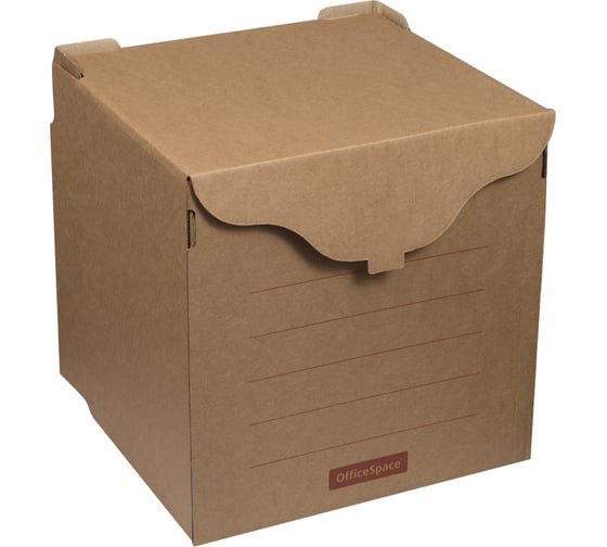 Изображение товара Архивный короб для регистраторов и накопителей OfficeSpace фронтальная загрузка, липучка 264793