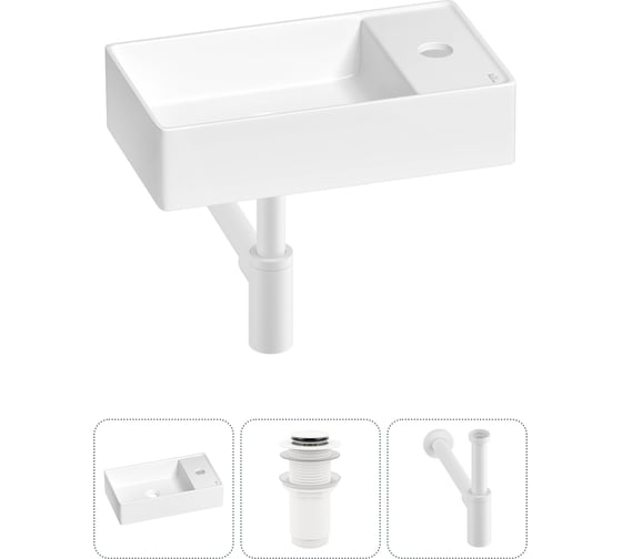 Изображение товара Мини-раковина для ванной комнаты или туалета Wellsee WC Area в наборе 3 в 1 20213617R