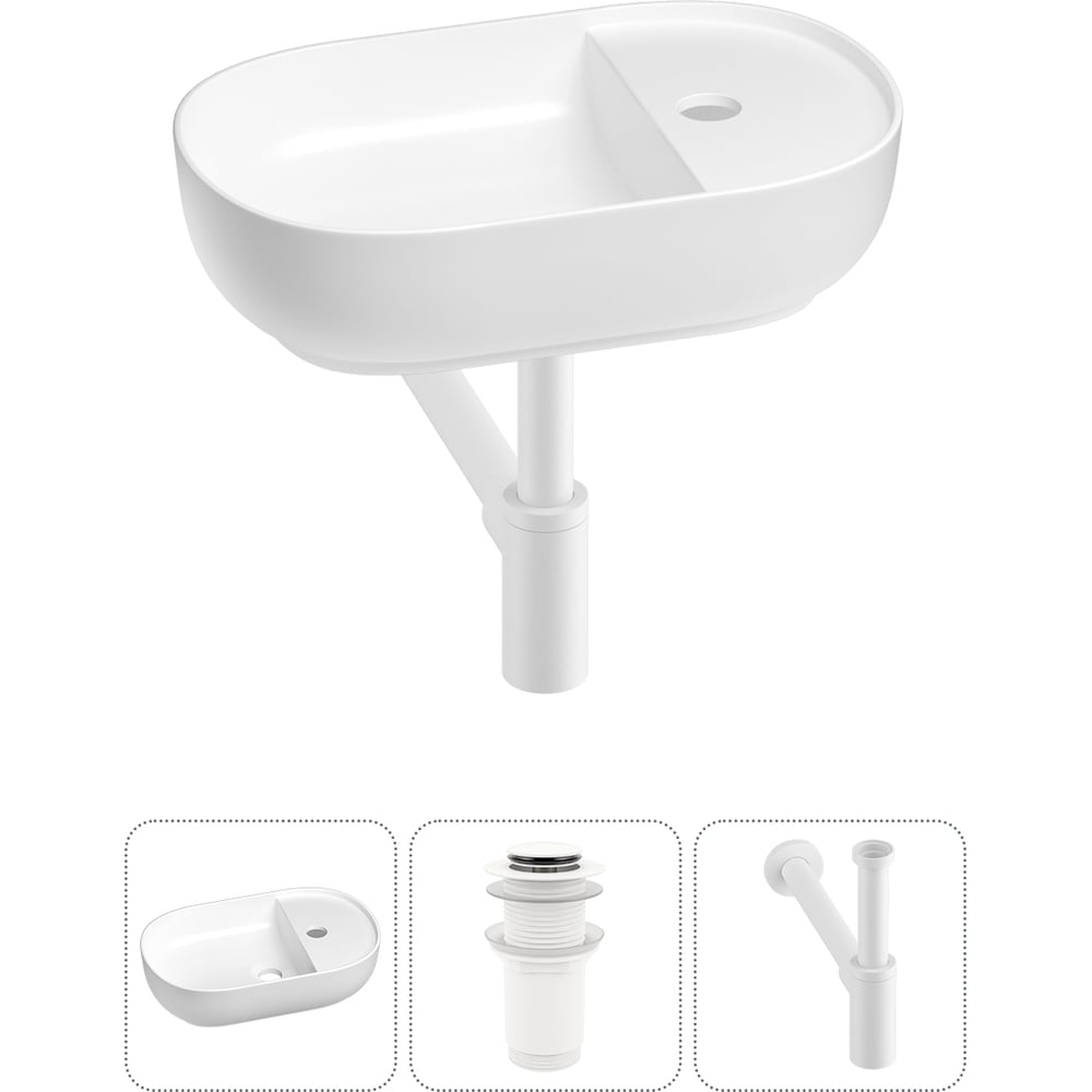 Изображение товара Мини-раковина для ванной комнаты Wellsee WC Area 20212100R, овальная, белая