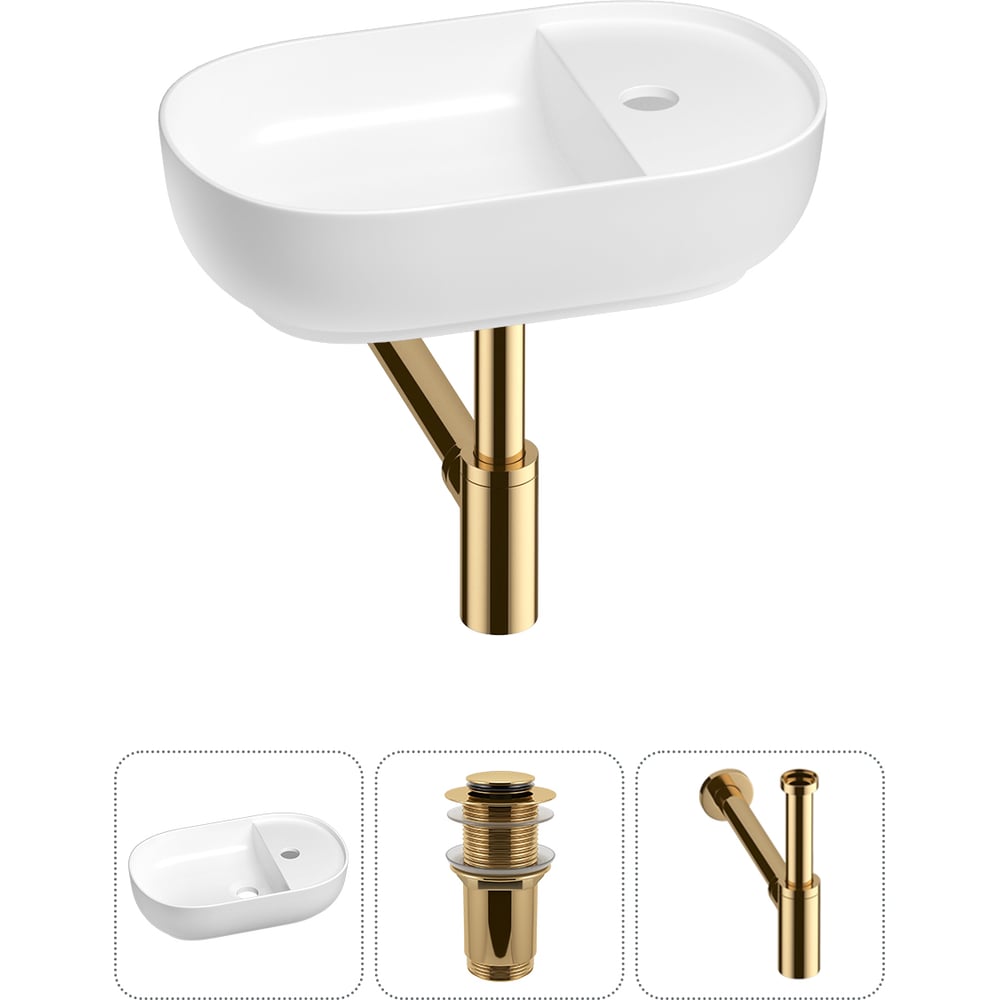 Изображение товара Мини-раковина для ванной комнаты белая овальная с водоотталкивающим покрытием