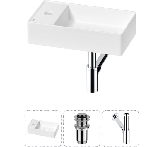 Изображение товара Мини-раковина для ванной комнаты или туалета Wellsee WC Area в наборе 3 в 1 20213814R