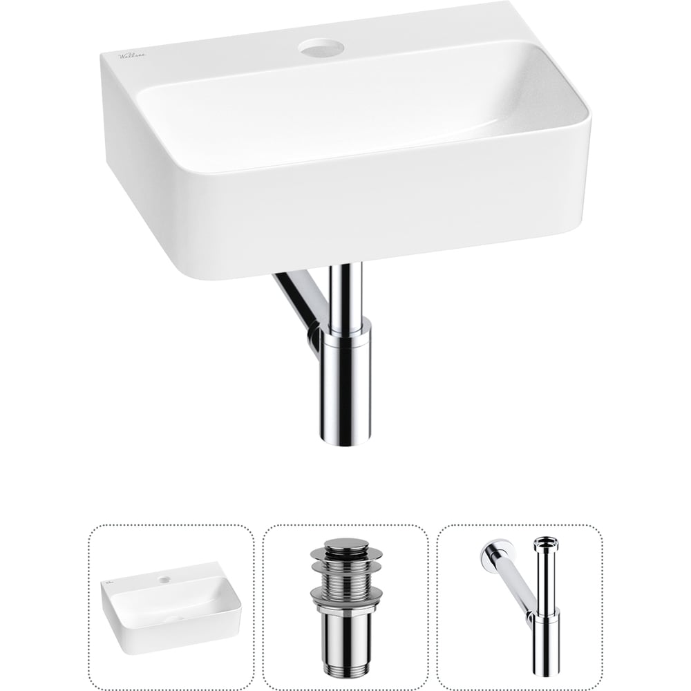 Изображение товара Мини-раковина Wellsee WC Area, 370x250 мм, фарфор, подвесная
