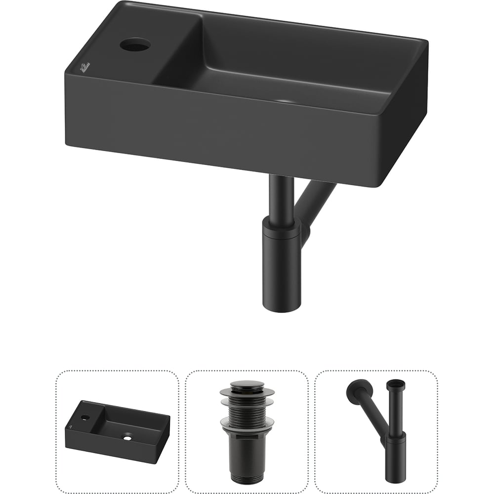 Изображение товара Мини-раковина для ванной комнаты или туалета Wellsee WC Area 3 в 1 черный матовый