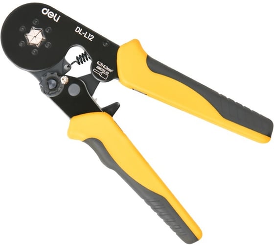 Изображение товара Пресс-клещи DELI шестигранные с храповым механизмом для обжима наконечников DL-L12 НШВИ 0,25-6 кв.мм 178958