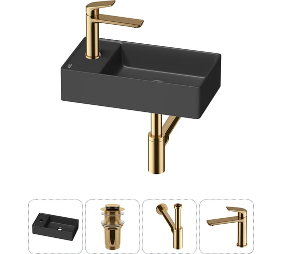 Изображение товара Мини-раковина для ванной комнаты или туалета Wellsee WC Area в наборе 4 в 1 20213834R