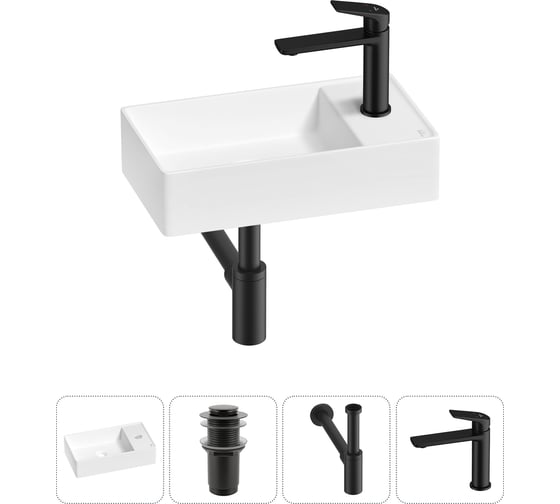 Изображение товара Мини-раковина для ванной комнаты или туалета Wellsee WC Area в наборе 4 в 1 20213635R