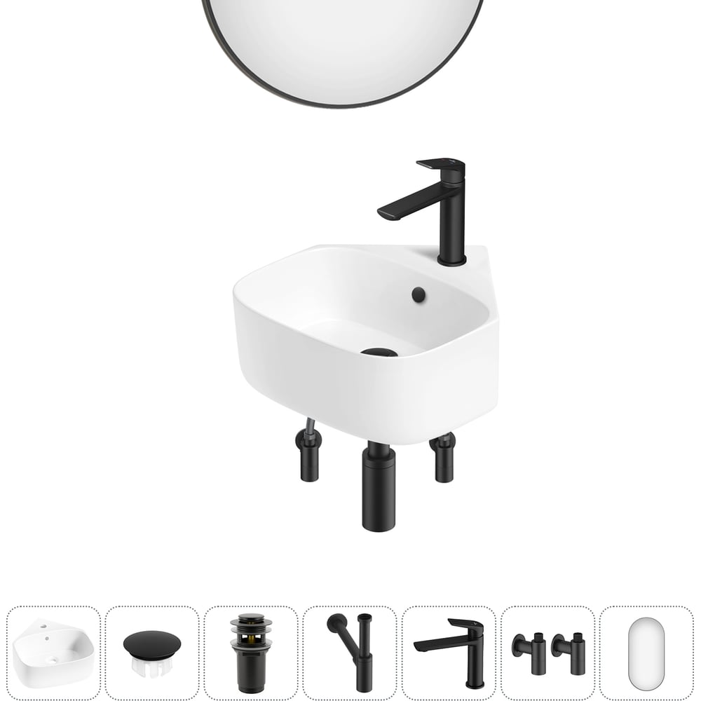 Изображение товара Мини-раковина для ванной комнаты или туалета Wellsee WC Area 7 в 1 компактная