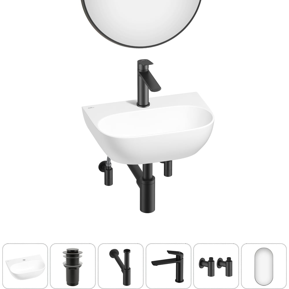 Изображение товара Мини-раковина для ванной комнаты Wellsee WC Area 6 в 1 белая санфарфор