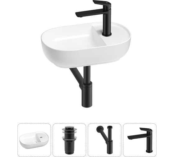 Изображение товара Мини-раковина для ванной комнаты или туалета Wellsee WC Area в наборе 4 в 1 20212102R