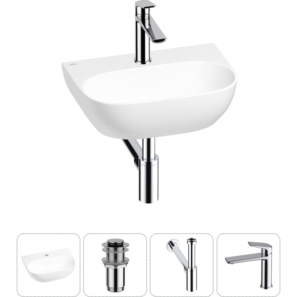 Изображение товара Мини-раковина для ванной комнаты или туалета Wellsee WC Area 4 в 1 белая фарфоровая