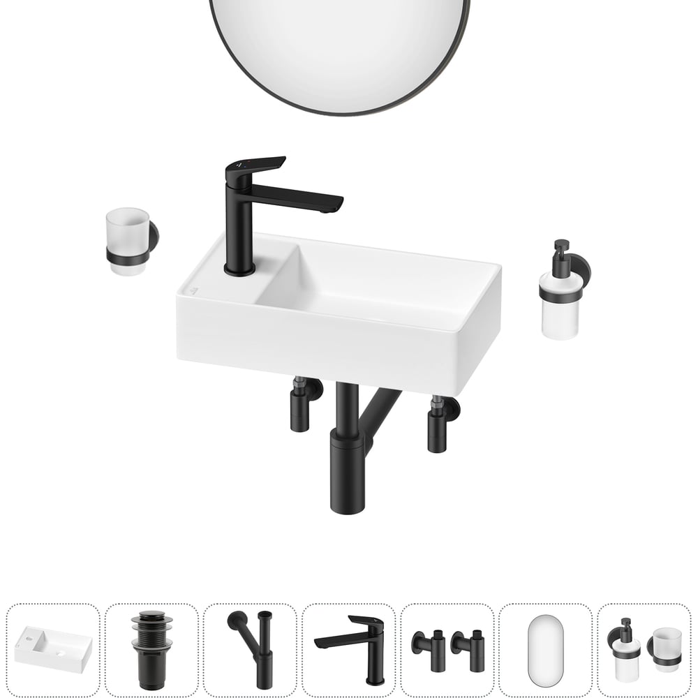 Изображение товара Мини-раковина для ванной комнаты или туалета Wellsee WC Area 7 в 1