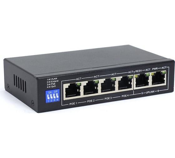 Изображение товара Коммутатор Amatek AN-S6P4M PoE+ 7000338