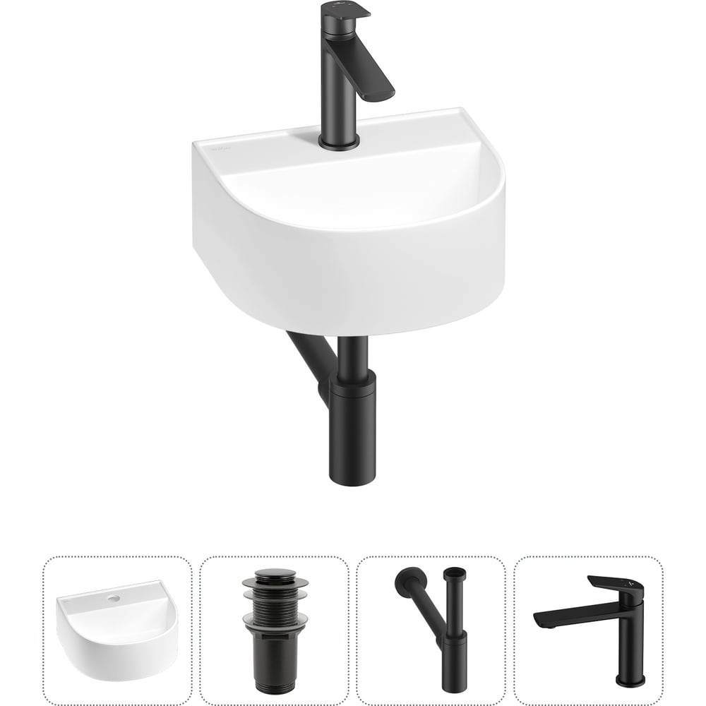 Изображение товара Мини-раковина для ванной комнаты и туалета Wellsee WC Area 4в1 белый фарфор