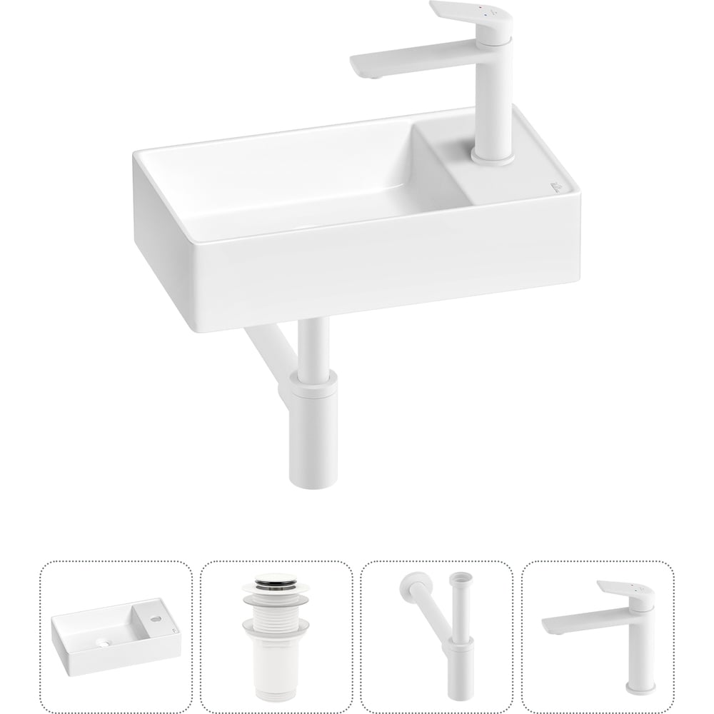 Изображение товара Мини-раковина Wellsee WC Area 4 в 1 с смесителем и сифоном