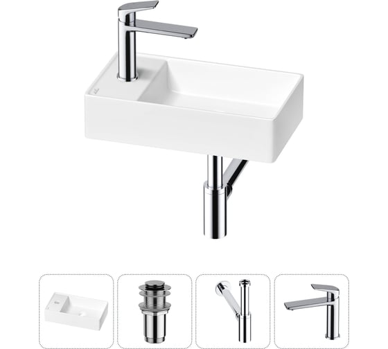 Изображение товара Мини-раковина для ванной комнаты или туалета Wellsee WC Area в наборе 4 в 1 20213802R