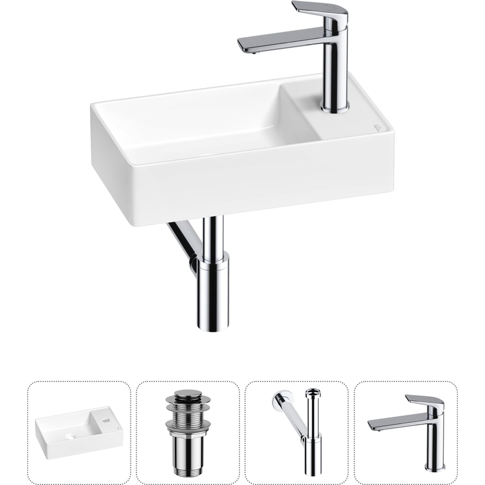 Изображение товара Мини-раковина для ванной комнаты или туалета Wellsee WC Area 4 в 1 белая