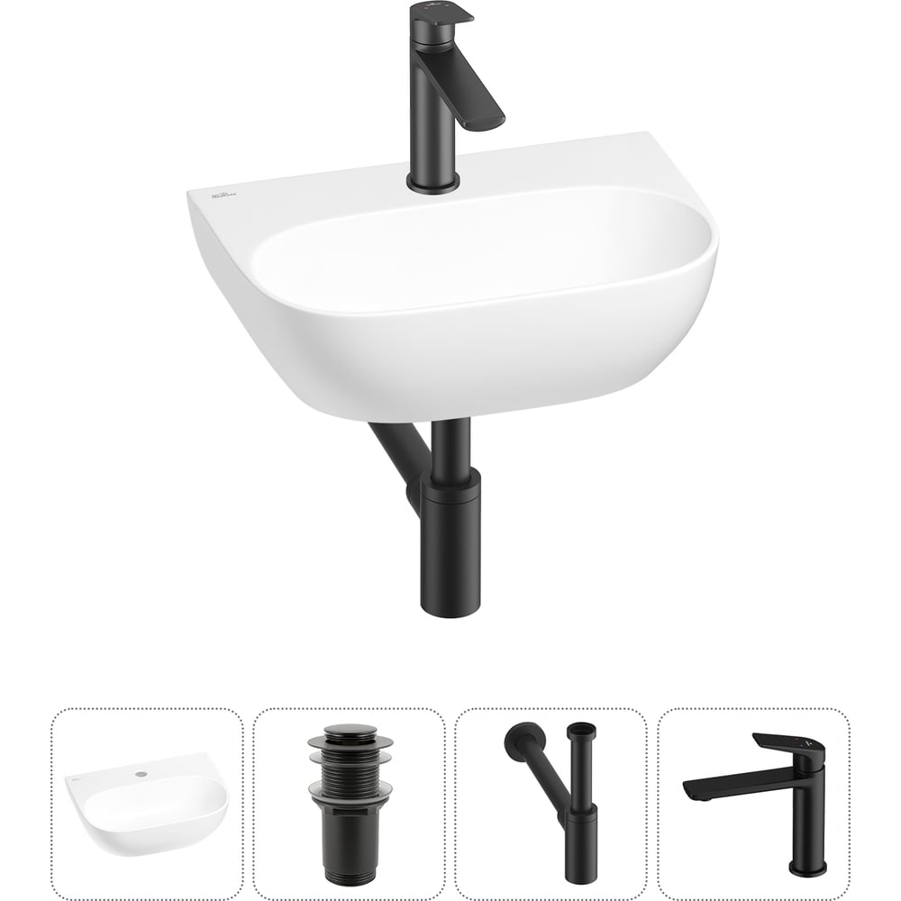 Изображение товара Мини-раковина для ванной комнаты и туалета Wellsee WC Area 4 в 1 белый фарфор
