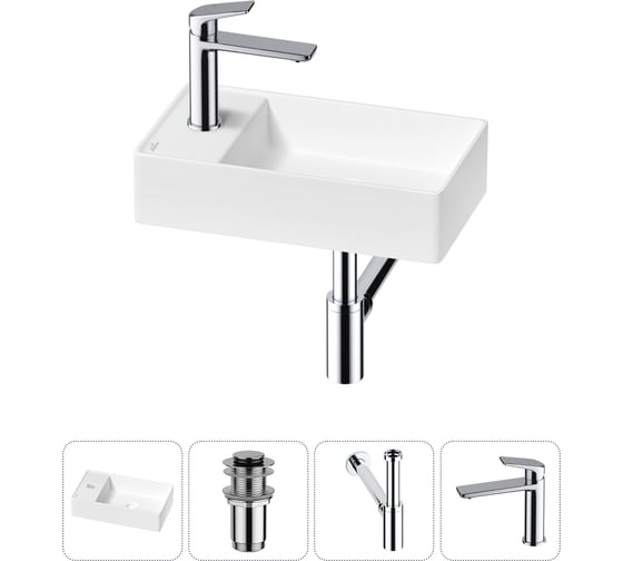 Изображение товара Мини-раковина для ванной комнаты или туалета Wellsee WC Area в наборе 4 в 1 20213818R