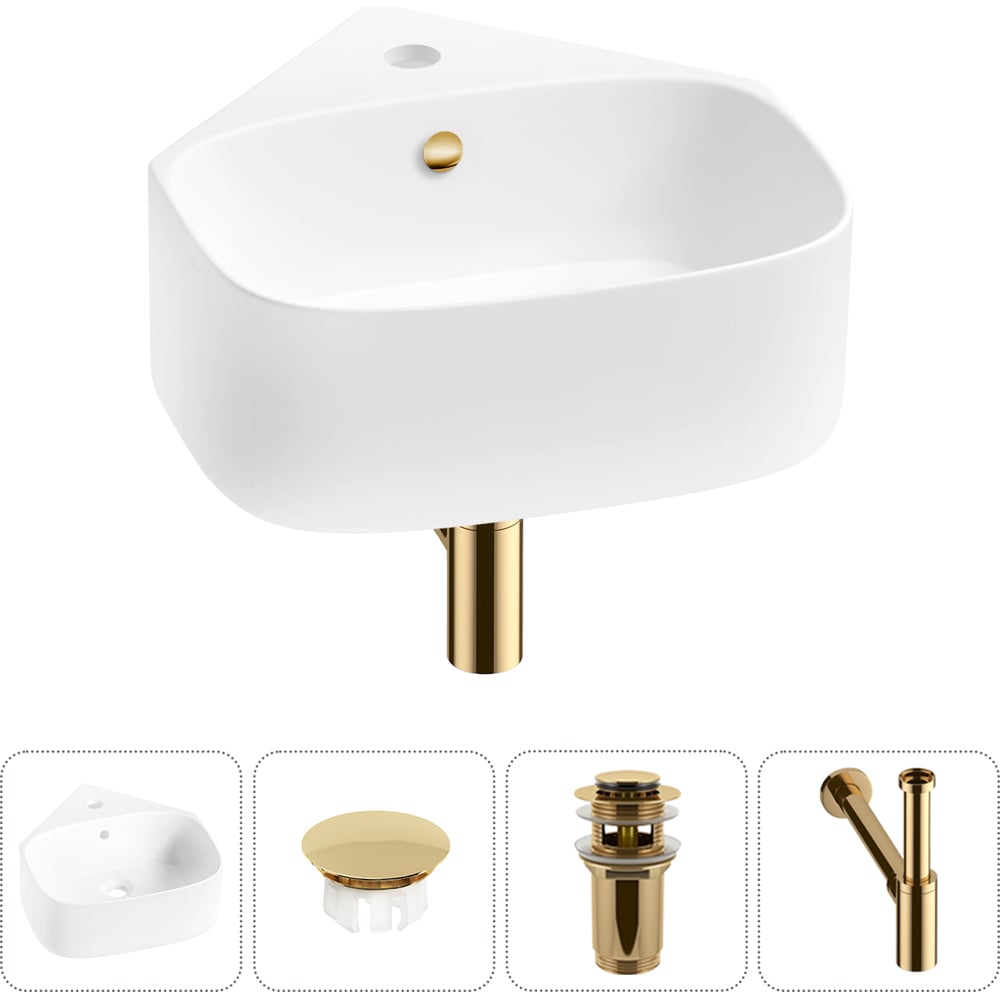 Изображение товара Мини-раковина для ванной комнаты угловая белый матовый фарфор WC Area 20217074R