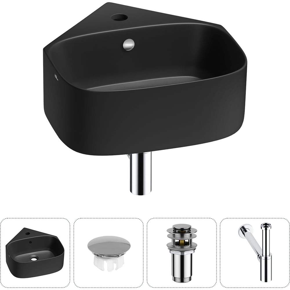 Изображение товара Мини-раковина для ванной комнаты или туалета Wellsee WC Area 4 в 1 матовый черный