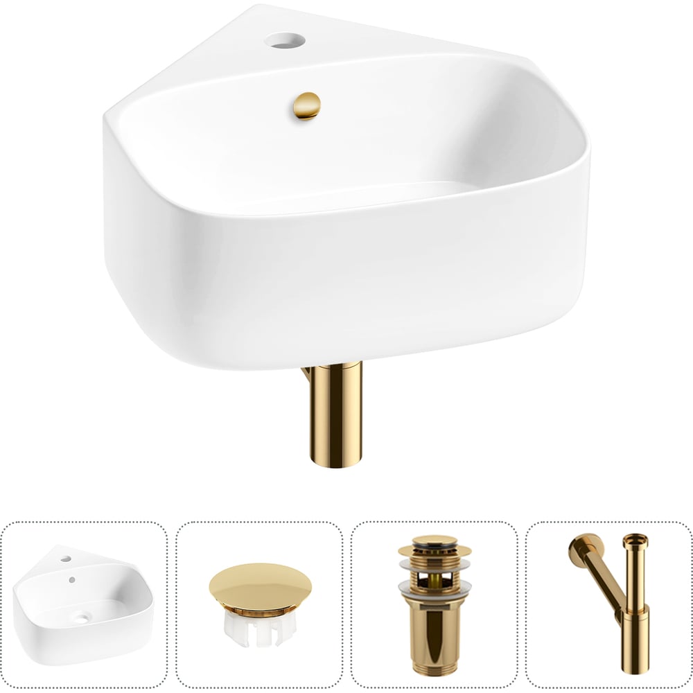 Изображение товара Мини-раковина для ванной комнаты или туалета Wellsee WC Area 4в1 белая угловая