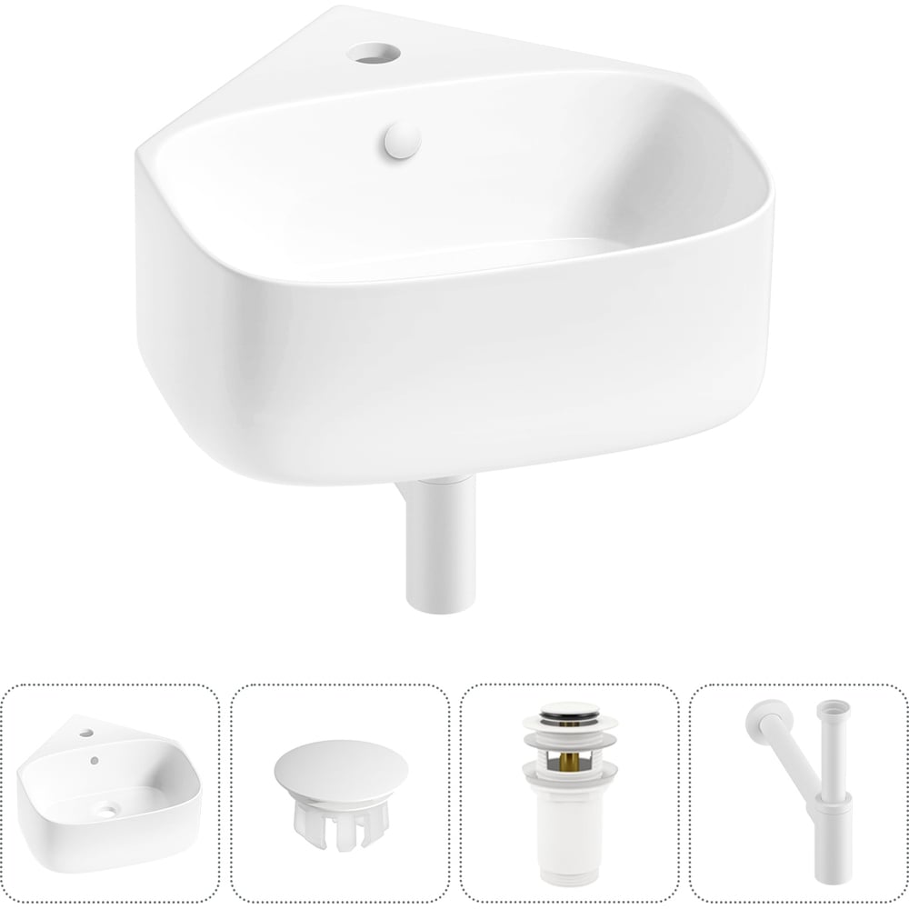 Изображение товара Мини-раковина угловая для ванной комнаты или туалета Wellsee WC Area 4 в 1