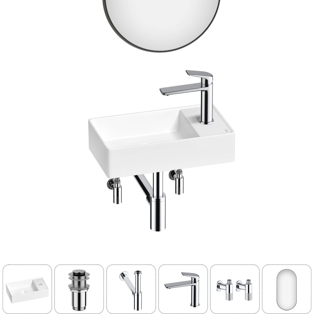 Изображение товара Мини-раковина Wellsee WC Area 6 в 1 для ванной комнаты