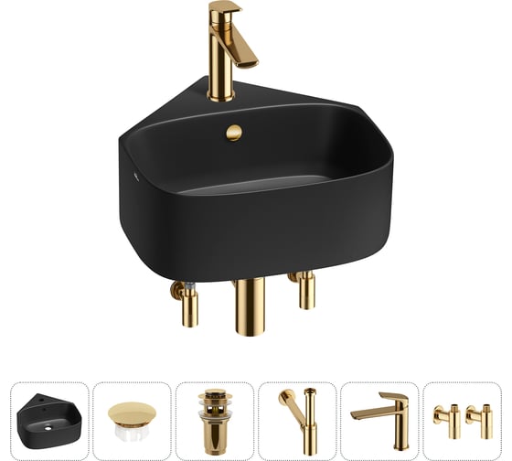 Изображение товара Мини-раковина для ванной комнаты или туалета Wellsee WC Area в наборе 6 в 1 20217195R