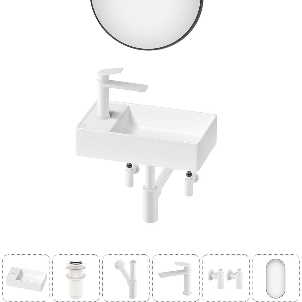 Изображение товара Мини-раковина для ванной комнаты или туалета Wellsee WC Area 6 в 1 белый матовый