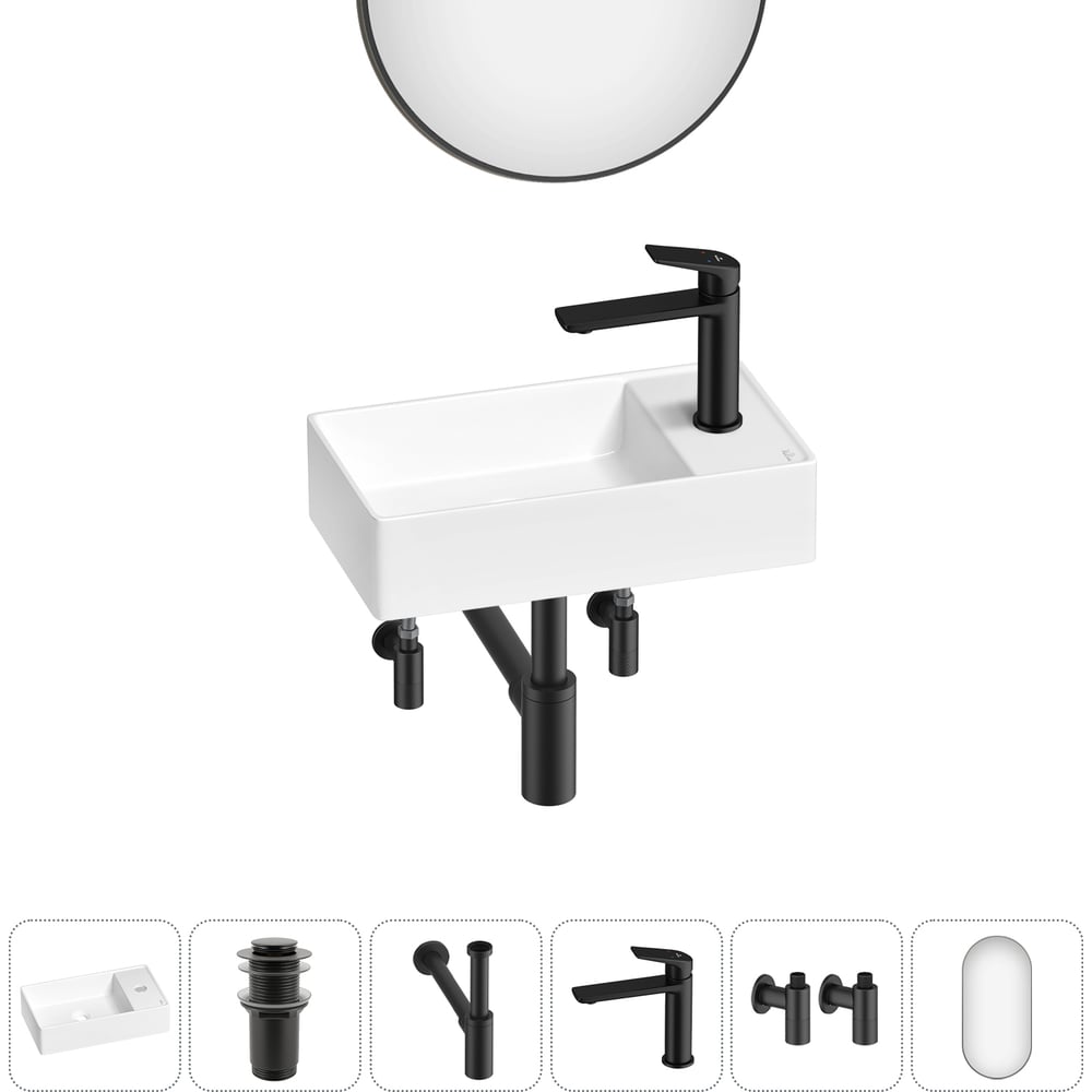 Изображение товара Мини-раковина для ванной и туалета Wellsee WC Area 6 в 1 белая