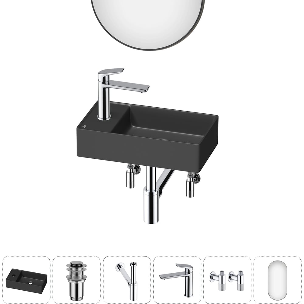 Изображение товара Мини-раковина Wellsee WC Area с комплектом для установки