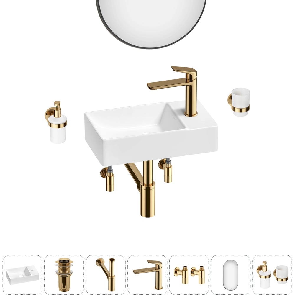 Изображение товара Мини-раковина для ванной комнаты или туалета Wellsee WC Area 7 в 1