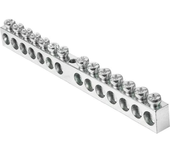 Изображение товара Шина HLT PEN земля-ноль, 6x9мм, 14/1 14групп/крепеж по центру, никелированная 20 штук/упаковка 081-09-094