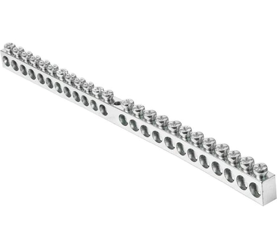 Изображение товара Шина HLT PEN земля-ноль, 6x9мм, 24/1 24 группы/крепеж по центру, никелированная 20 штук/упаковка 081-09-099