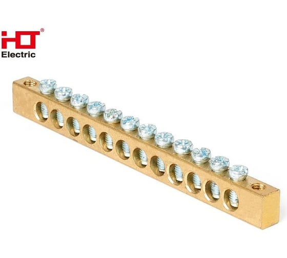 Изображение товара Шина HLT PEN земля-ноль, 6x9мм, 12/2 12групп/крепление по краям, 20 штук/упаковка 081-09-27